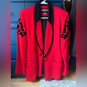 Vintage Women’s Criscione Blazer with Black Embroidery